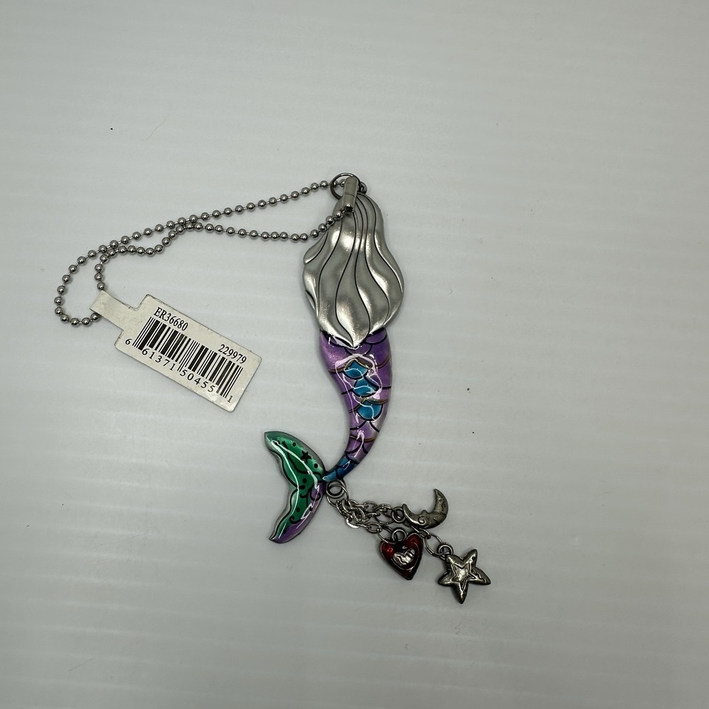 Ganz Mermaid Keychain Metal Enamel Purple Tail Charm Beach Ocean Theme - Picture 5 of 5